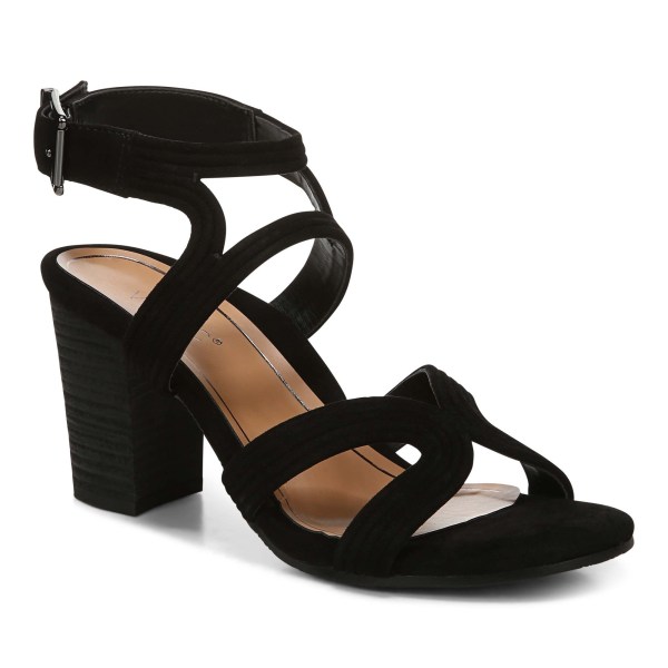 Vionic Sandals Ireland - Leana Heeled Sandal Black - Womens Shoes In Store | JTWRS-8730